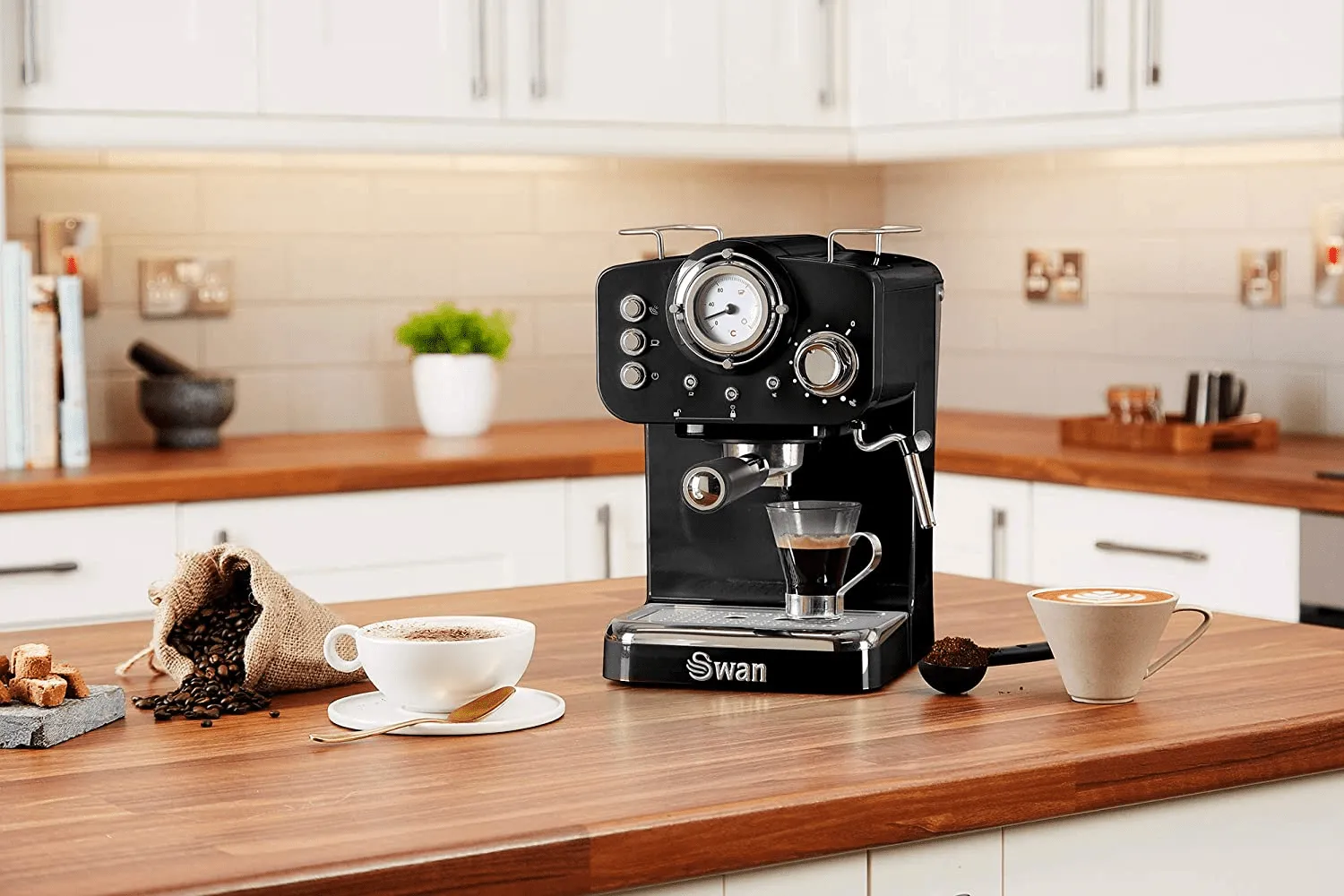 Retro Pump Espresso Coffee Machine