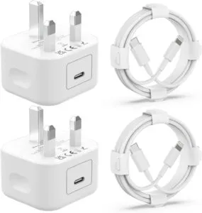 Apple MFi Certified double Pack 20W PD USB C Power Adapter
